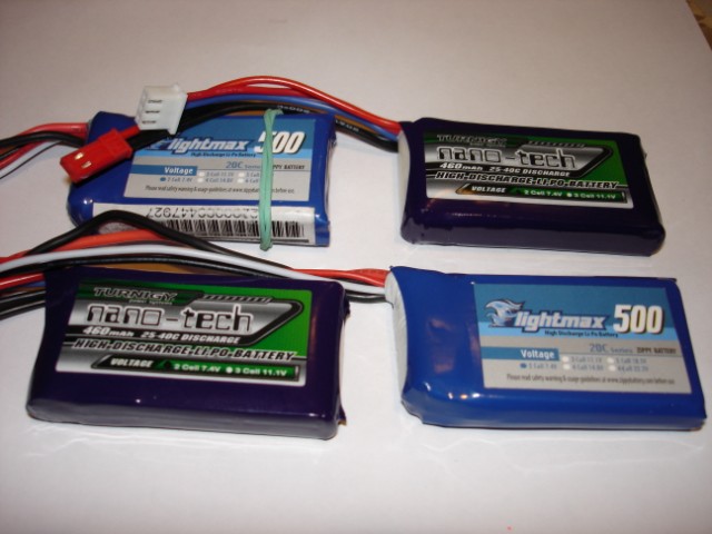 Bater&iacute;as Flightmax 500mAh y nano-tech 460mAh